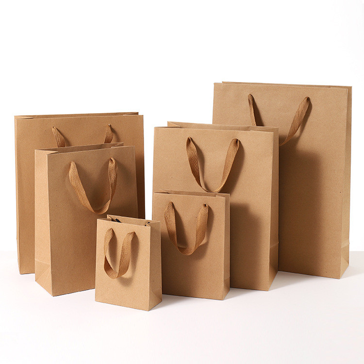 ODM CMYK 4C Shopping Recycled Paper Gift Bag With Twist Handle