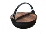 18/20/27cm Cast Iron Dutch Oven Pre Seasoned With Wooden Lid