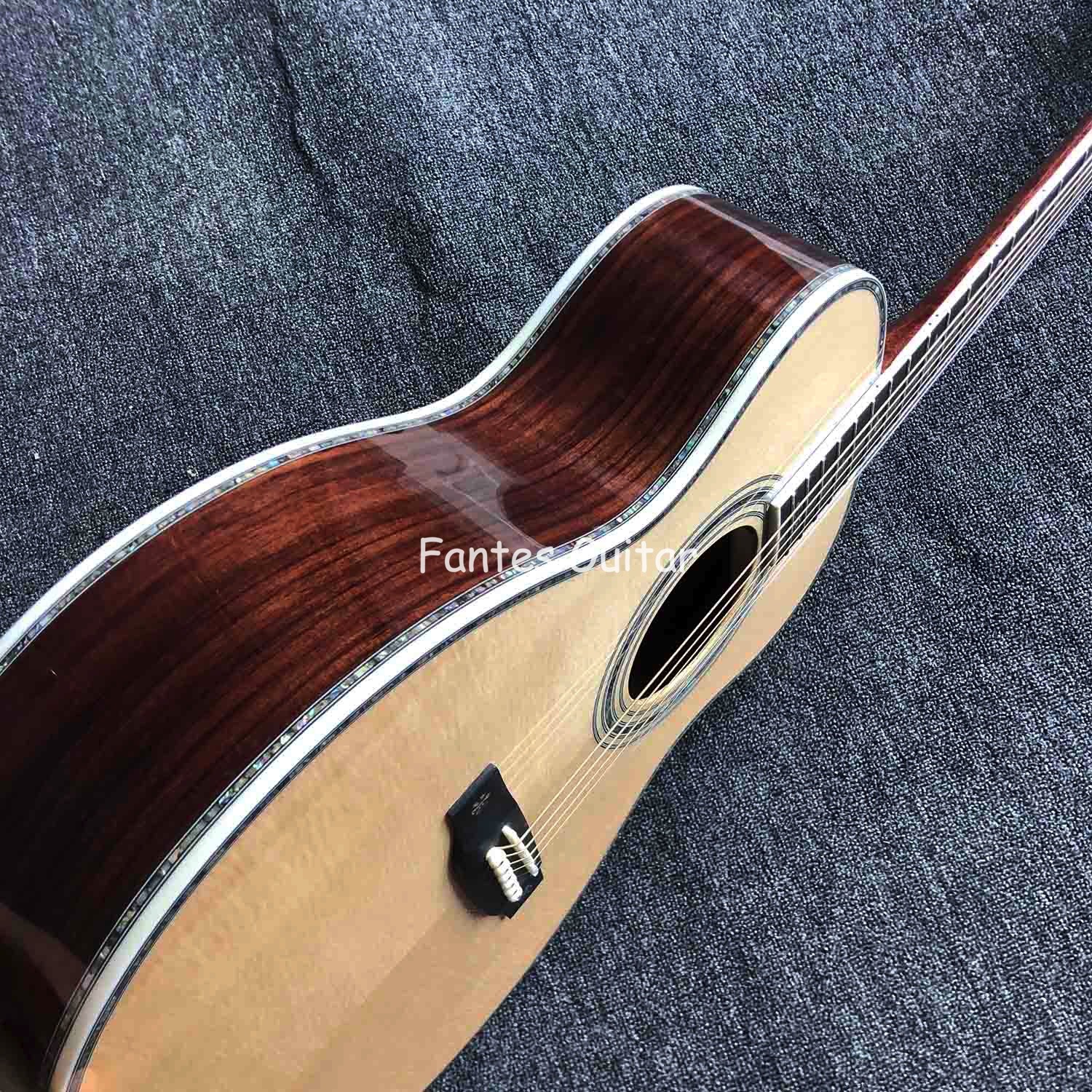 Custom Solid Cedar Top Real Abalone Classic Headstock Acoustic Guitar G00042c Model Shape