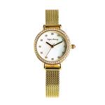 Round Japan Movt Gold Watch 32mm Mesh Belt Waterproof Quartz