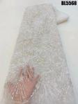 Exquisite handmade beaded lace embroidery lace fabric wedding dress Senegal
