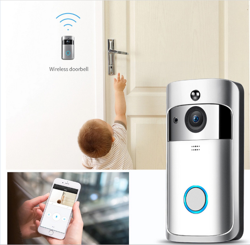 720P 15 Fps WIFI Video Doorbell Visual Recording Two Way Audio Doorbell