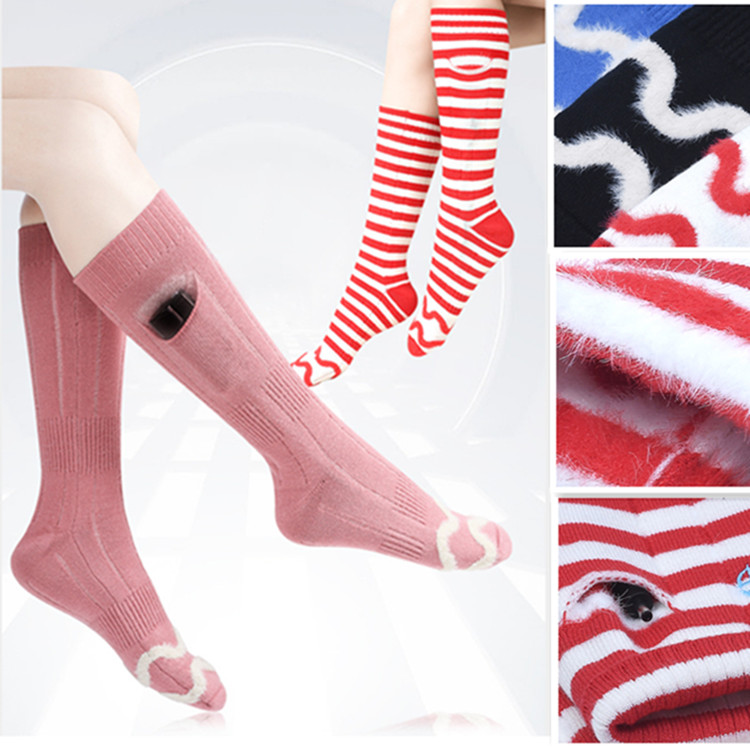 Unisex OEM service Winter Heated Socks Carbon fiber Fleece Lining