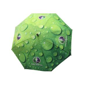 Quality Green Raindrops Straight Umbrella With 8mm Metal Shaft wholesale