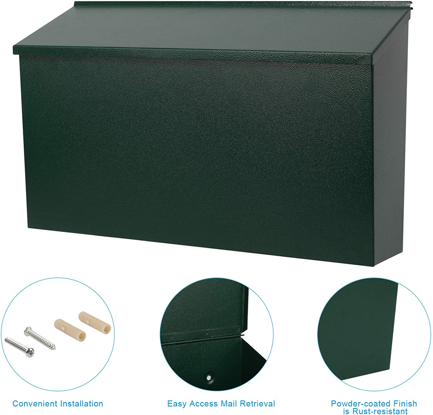 Rust-Proof Combination Code Lock Large Capacity Galvanized Steel Mail Box for Outdoor