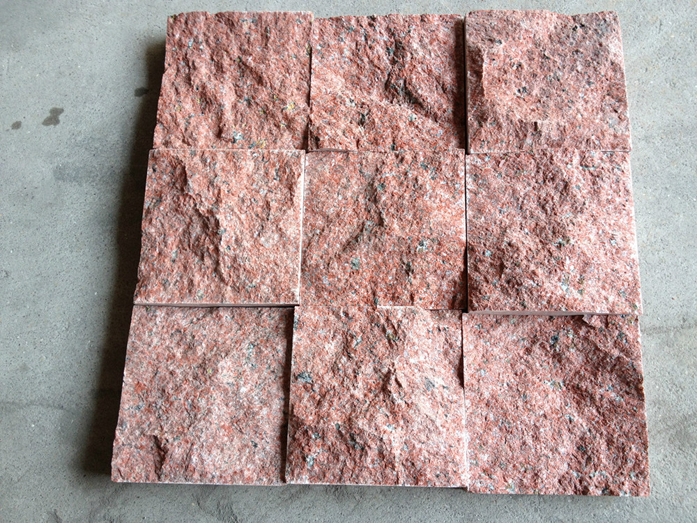 Red Color Rough Granite Kitchen Countertop Floor Tiles 50x50 Slab 2.73 g/cm3