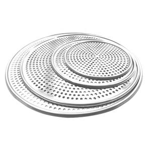 Quality 8 inch-18 inch perforated round aluminum pizza pan punched pizza tray baking tray wholesale