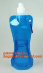 500ml can folding water bottle foldable water bag WITH hook,Kids Foldable