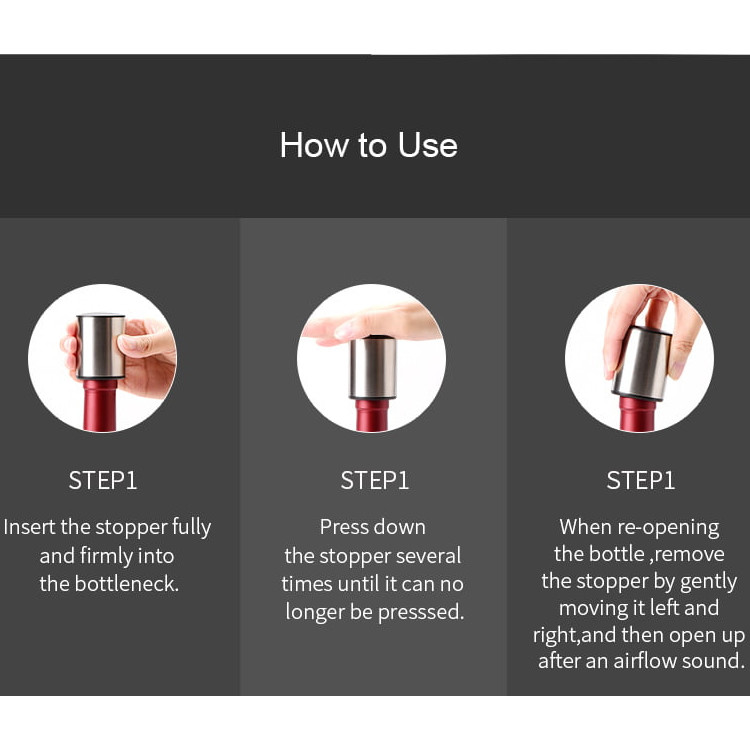 Reusable Wine Saver Stopper With Built In Pump Remove Air To Keep Wine Fresh