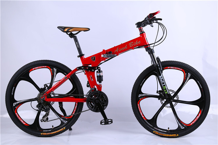 High grade OEM 6 spoke mag alloy wheel Shimano 21/24/27/30 speed aluminium alloy chinese folding mountain bicycle