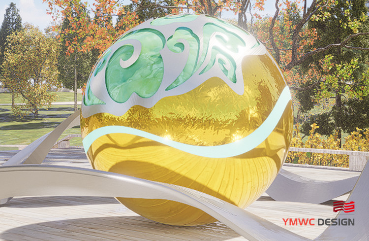 Outdoor Landscape Stainless Steel Abstract Art Sculpture with Customized LED Lights