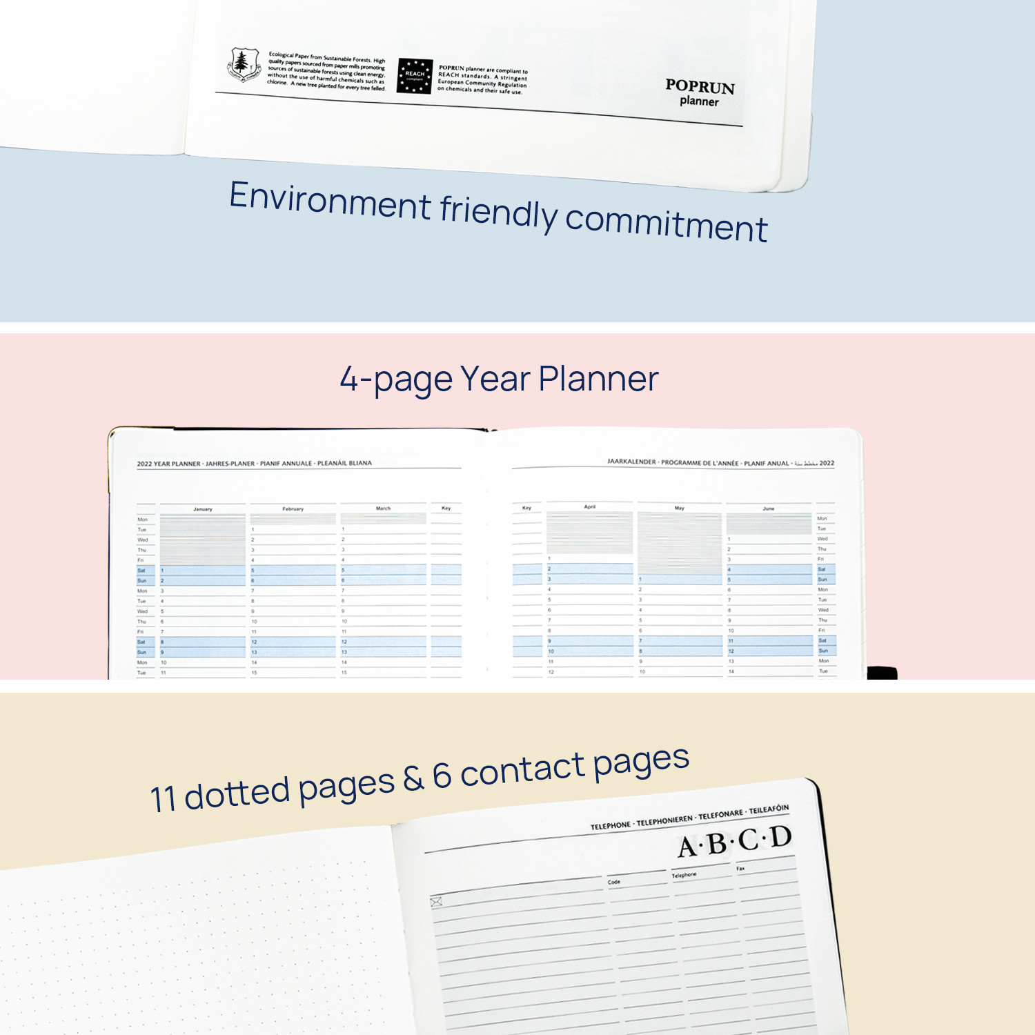 FSC Custom ECO Friendly Academic Planner With 2 Page Weekly View