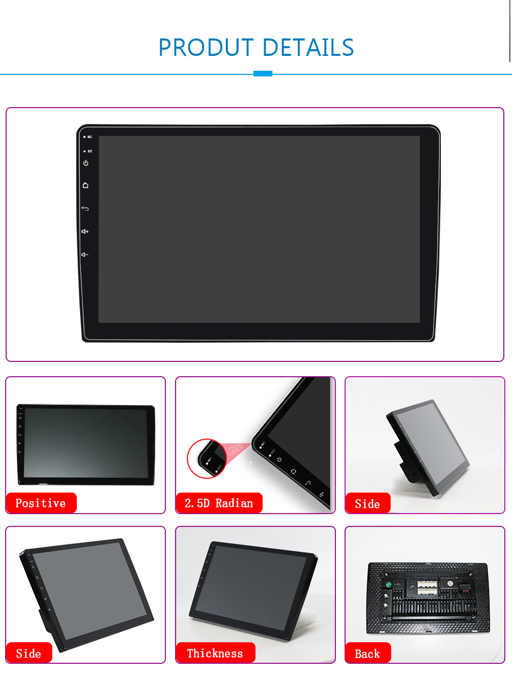 Universal 9 inch Car Stereo Navigation Player with IPS Screen and Rear Camera Support