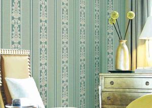Quality Economical Concise European Style Wallpaper , Striped Damask Embossed Wall Covering wholesale