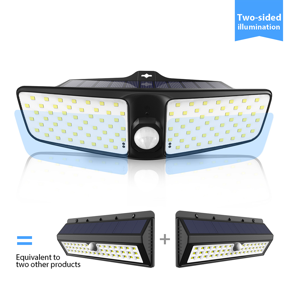 3.7V 1800mAh Garden Solar Lamp 220lm 100LED PIR Motion Sensor Lamp