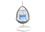 Powder Coated Iron Frame Balcony Rattan Hanging Swing Chair