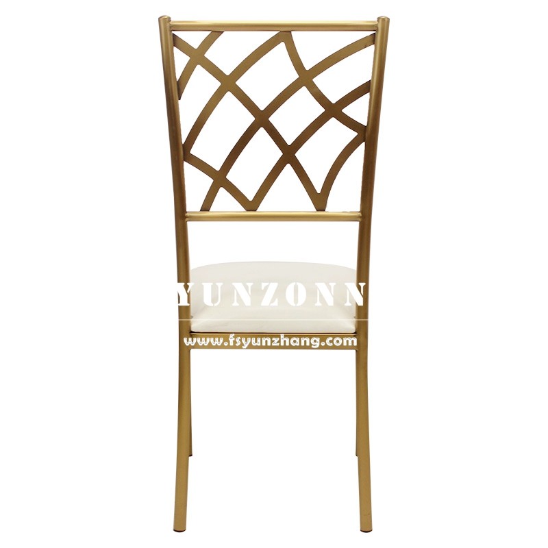 Modern Dining Furniture Stackable Wedding Chiavari Chair Gold Stainless Steel Banquet Chair