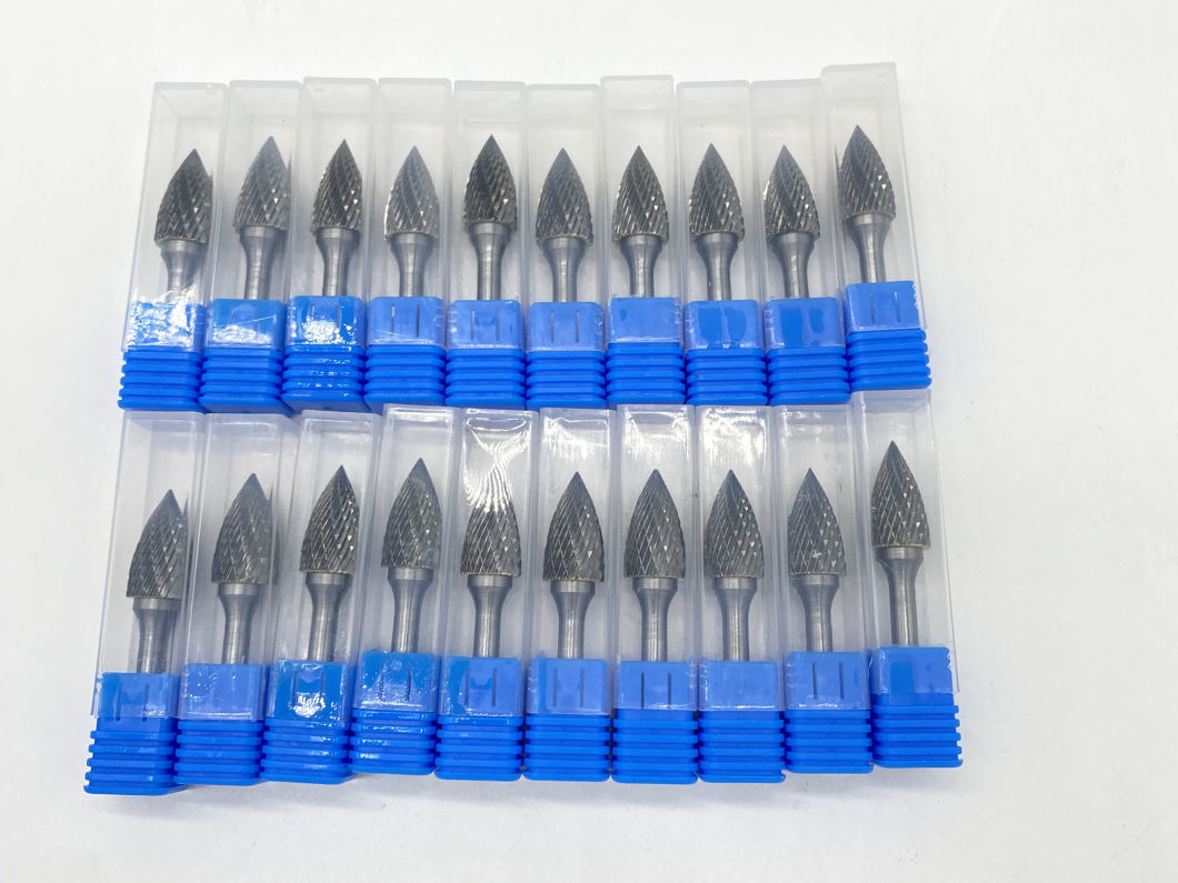 1/4 Inch Shank Burrs Tool Bit 6mm Double Cut Carving Grinder Bit Engraving Tungsten Carbide Burr Set Rotary File Tungsten Burr