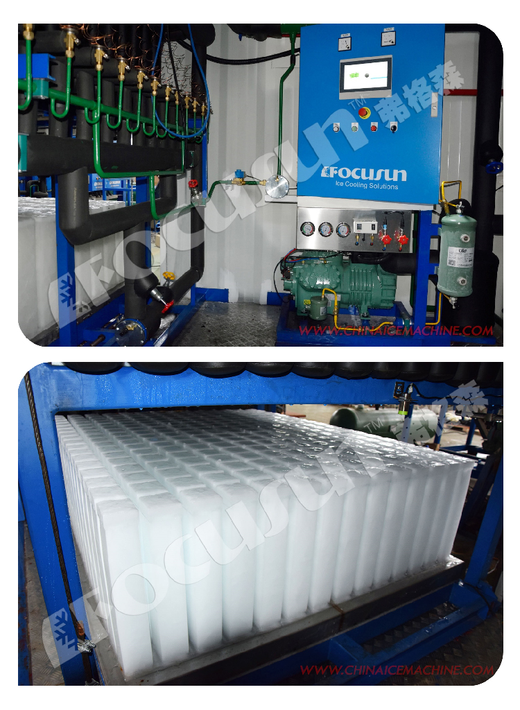All-in-One Focusun Cold Room 5 Ton/Day Block Ice Maker for Energy Mining Industry
