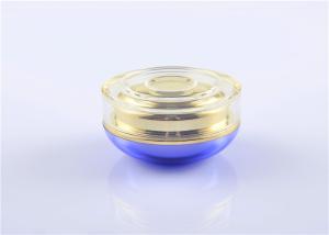 Quality 15g 30g Blue Plastic Cosmetic Jars , Clear Outer Cap Airless Cosmetic Containers wholesale
