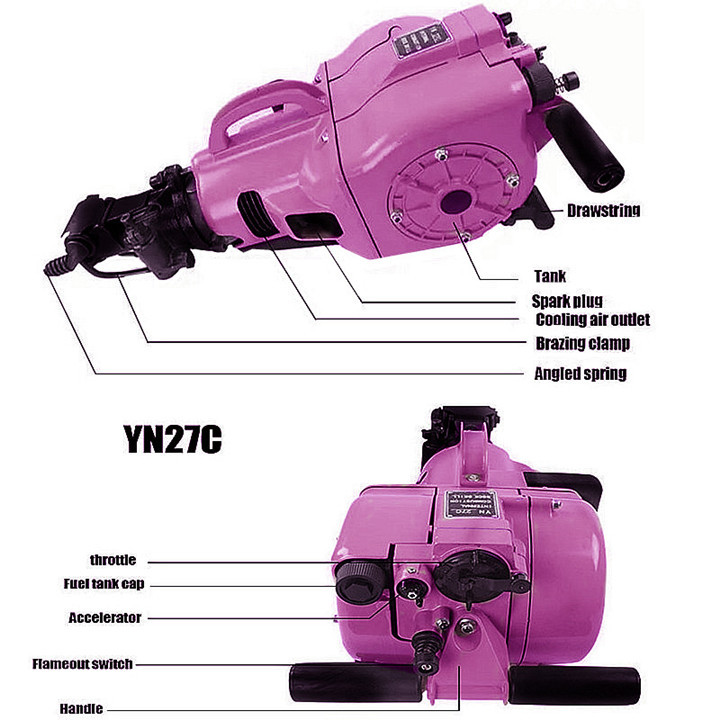Gasoline Rock Drill Machine Concrete Breaker Hammer Portable Rock Drilling Machine
