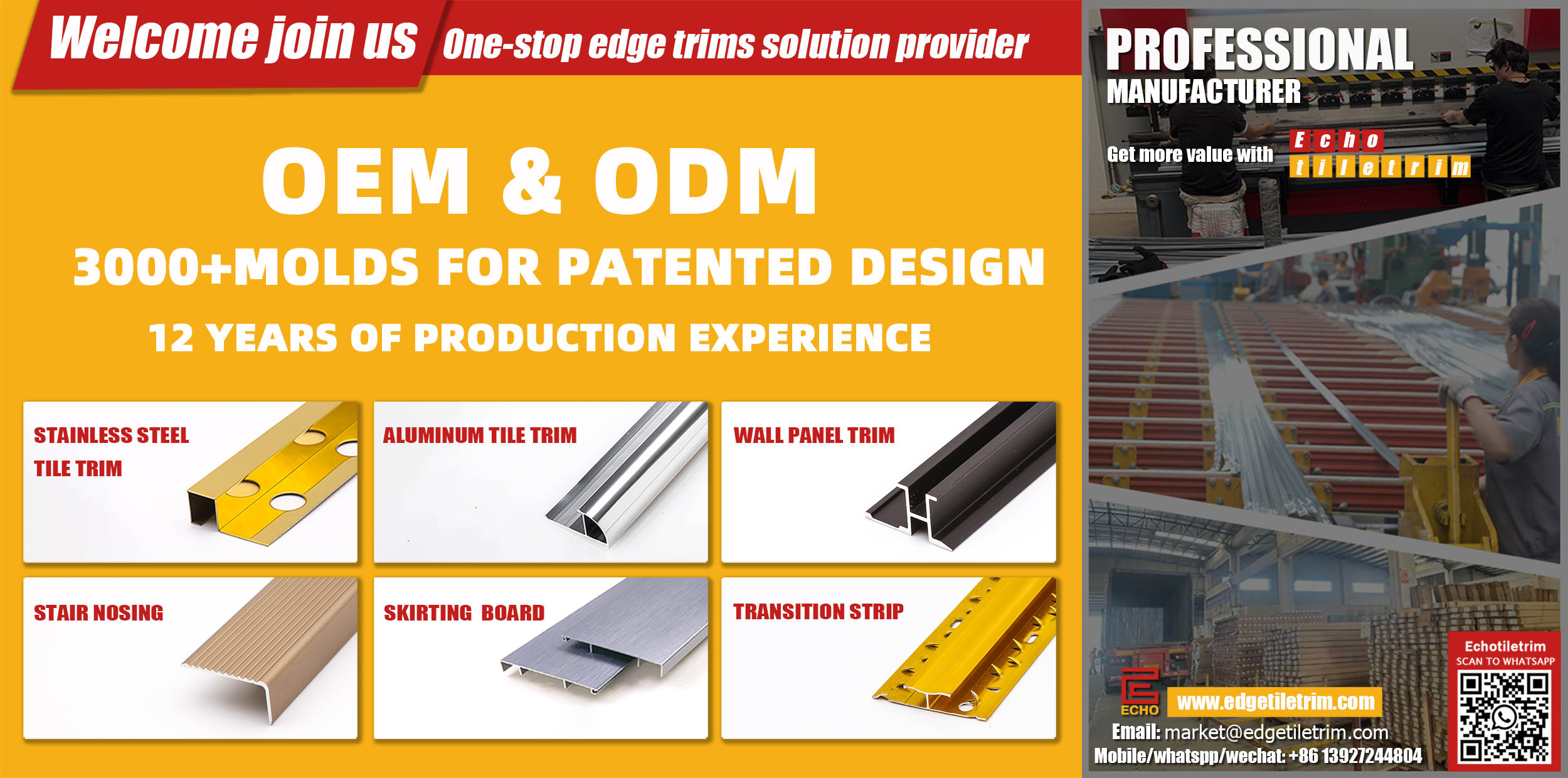 Metal Reducer Tile Floor Transition Strips For Different Heights