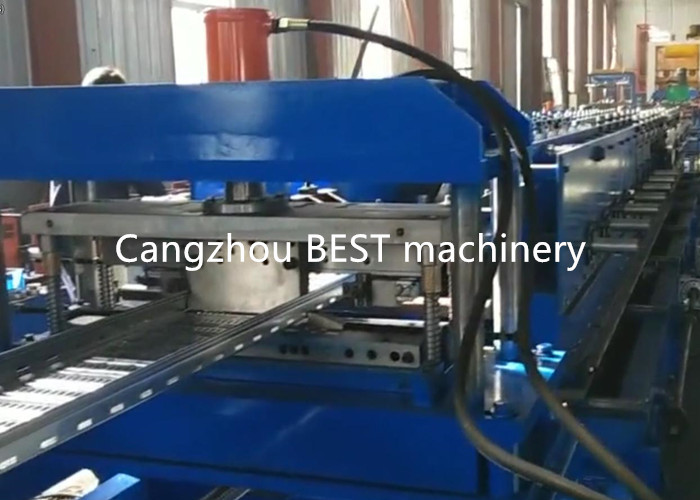 Steel Cable Tray Roll Forming Machine , Roll Forming Equipment High Speed