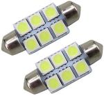 Festoon C5W 5050 6SMD LED Car Interior Lights Lamp Bulb Dome Blue White DC 12V