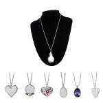 Heart Shape Sublimation Necklace For Lovers Personalized Sublimation DIY Gift