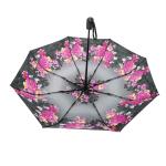 21 Inch Stain Fabric Ladys Auto Open And Close Umbrella With Flower Design