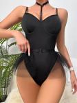 Perspective Ladies Sexy Lingerie Sets Fashion Black Lace Lingerie Chain Skirt
