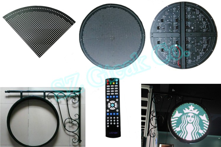 p8 full color rgb outdoor double sided led billboard price programmable circle led screen display for coffee shop advertising