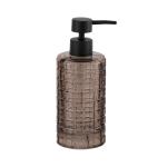 Brown Color Glass Bathroom Accessories Sets With Round Shape With Black Parts