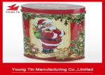 Fancy Printing Oval Tin Box , Food Grade Small Tins For Tea Packaging