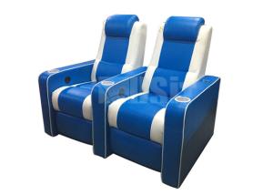 Quality Theater Faux Leather Modern Recliner Chair Blue And White Color Manual Featured wholesale