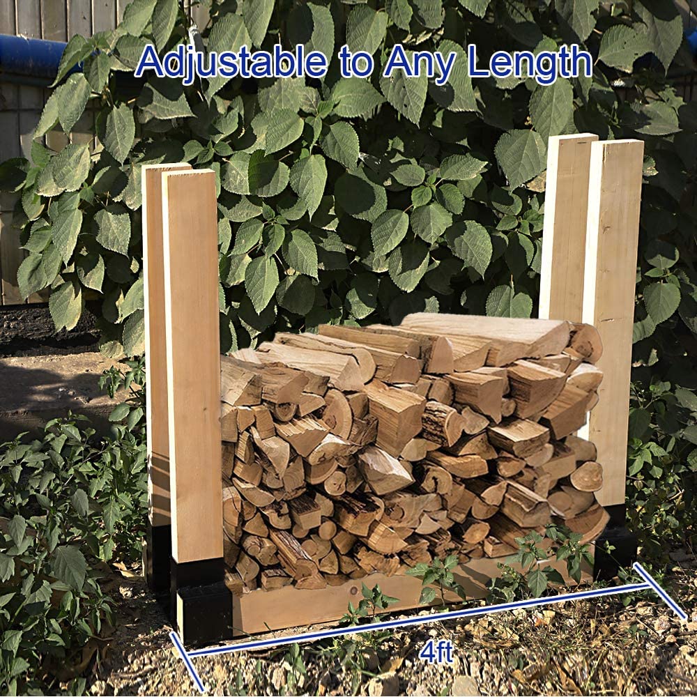 Metal Firewood Log Rack Bracket Kit for Fireplace Wood Storage Holders