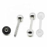 Acrylic Material Screw Barbell 14G Surgical Steel Tongue Jewelry