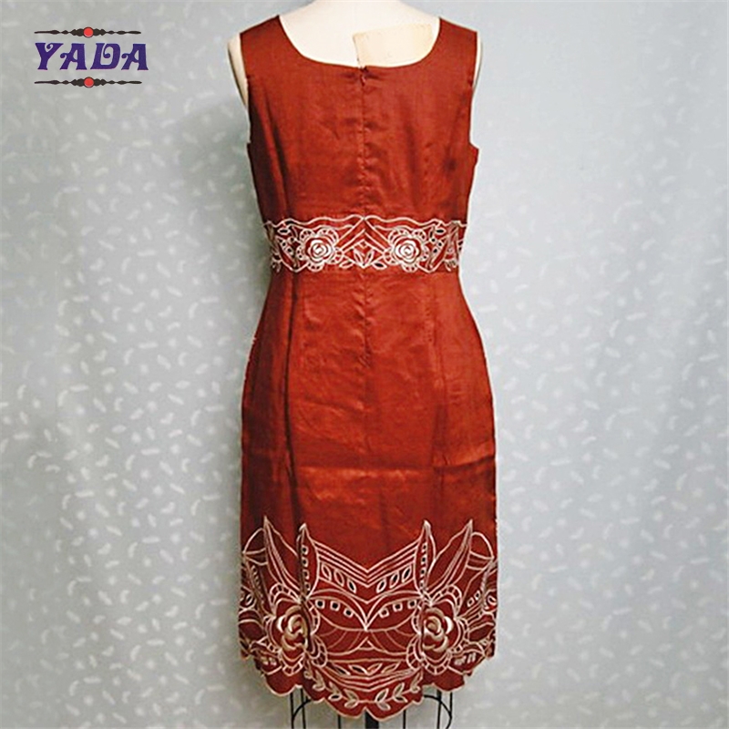 Latest elegant embroidery neck lady slim formal office dresses ladies sexy women direct from manufacturer clothing sale