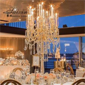 Quality 13 Arms Flower Gold Metal Candelabra Wedding 130CMx68cm wholesale