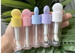 Luxury Flat head 6ml Special Cute Lid Lip Gloss Bottle with Big Brush