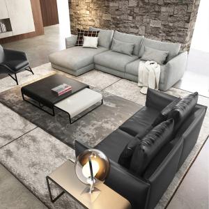 Quality Apartment / Star Hotel Bedroom Furniture Fabric Sectional Sofa Set Modern Style wholesale