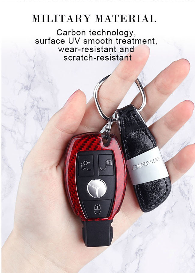 Scratch Resistant Glossy Mercedes Carbon Key Cover