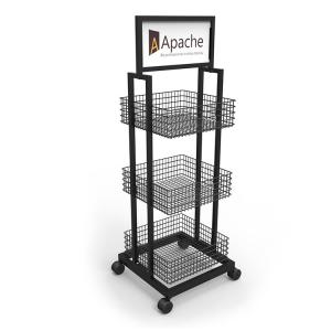Quality Demountable Water Bottle Display Rack Beverage Display Stand With Casters wholesale