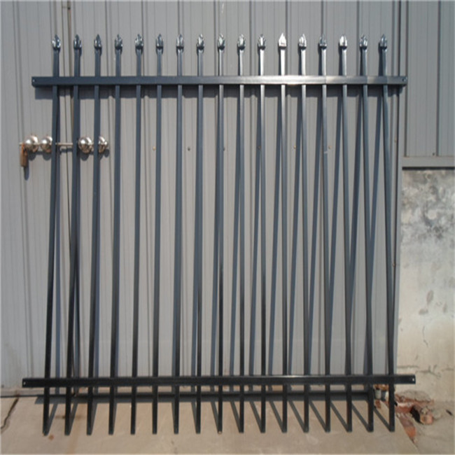 2.4m X 2.4m SHS 65mm Tube Black Garrison Garden Fence Panels Security Spear Top Tubular Steel Fencing