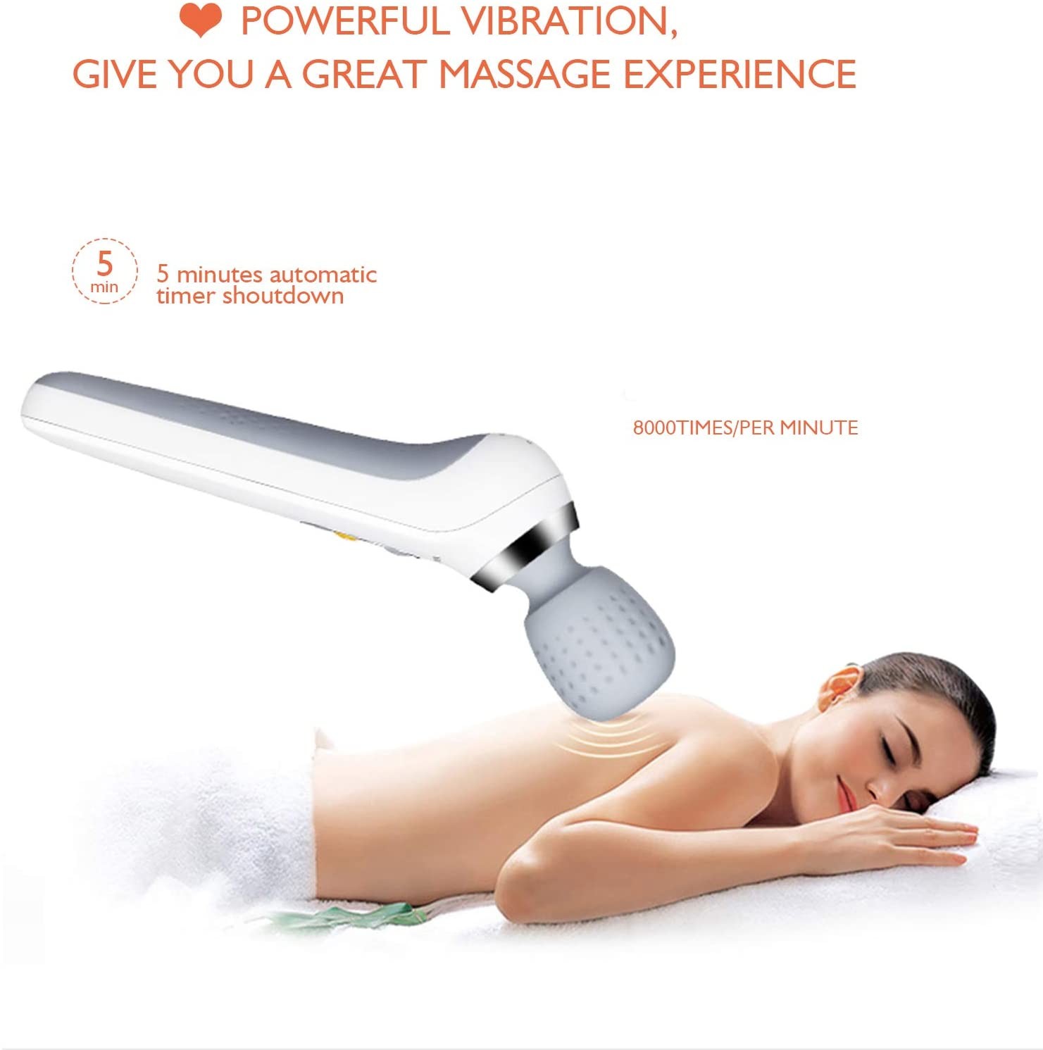 Wireless Hand Held Bodywand Mini Massager IP7 Vibrating 2200mAh