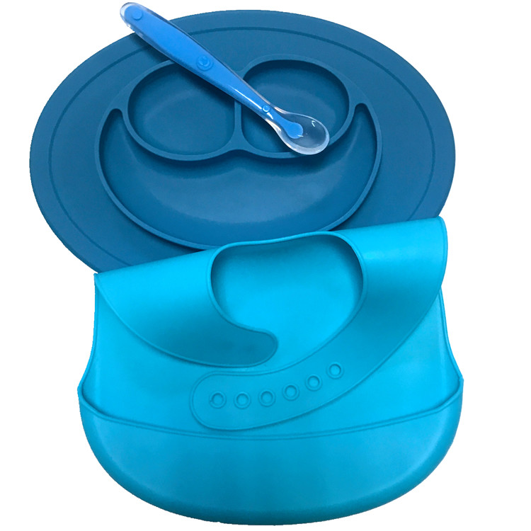 Octagonal Silicone Plates And Bowls , Silicone Toddler Plates 274*195mm