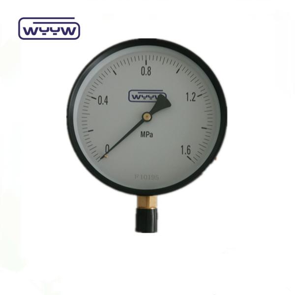 Cheap 150mm 6" Precision Pressure Gauge Bottom Connection Black Steel for sale