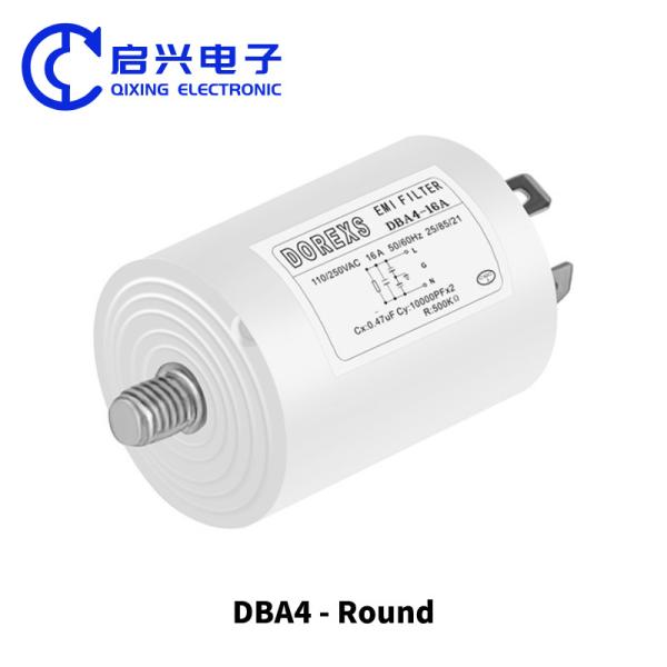 Plastic Housing Power Filter DBA4 Round 250V Single Phase For Household