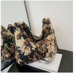 LARGE CAPACITY WOMEN'S BAG FRENCH SIMPLE CANVAS BAG OIL PAINTING NATIONAL STYLE