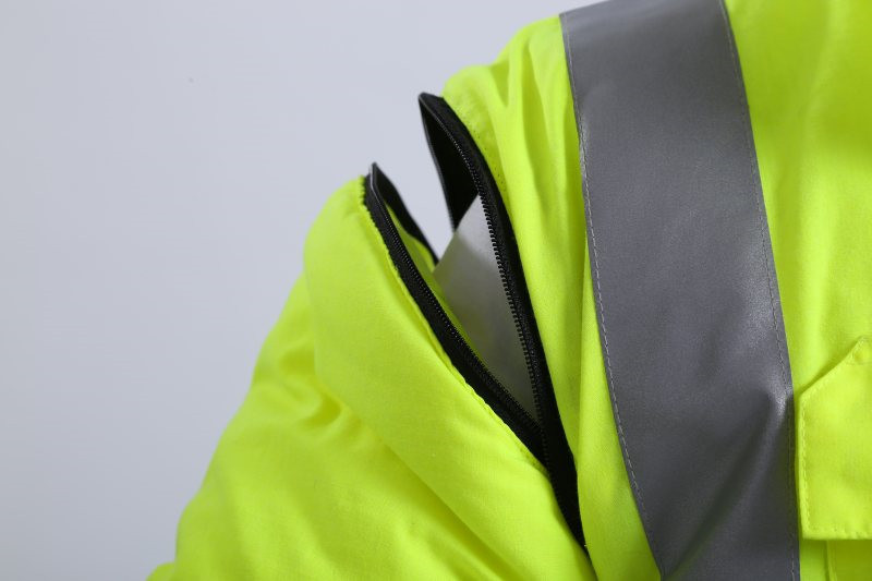 300D Oxford Hi Vis Trench Coat , 100% Polyester Class 3 Rain Jacket